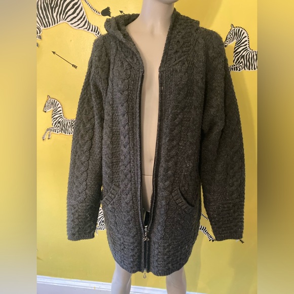 Aran crafts Ireland, Grey wool jacket, L - Picture 4 of 10